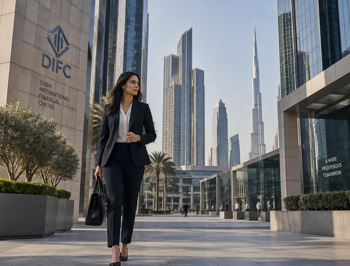 The DIFC business district in Dubai
